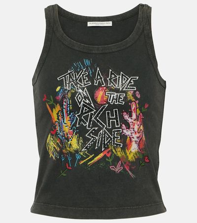 Alessandra Rich Alessandra Rich Printed cotton jersey tank top
