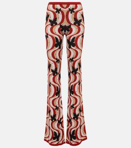Alessandra Rich Alessandra Rich Printed high-rise flare pants