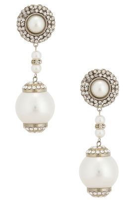 Alessandra Rich Alessandra Rich Round Pendant Long Drop Earrings