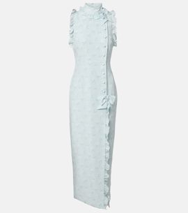 Alessandra Rich Alessandra Rich Ruffled bow-detail silk maxi dress