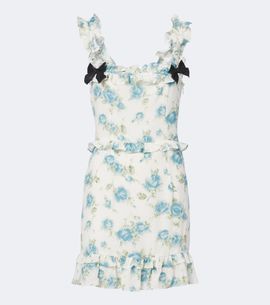Alessandra Rich Alessandra Rich Ruffled floral silk crêpe de chine minidress