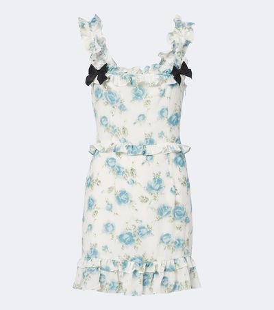 Alessandra Rich Alessandra Rich Ruffled floral silk crêpe de chine minidress