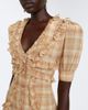 Alessandra Rich Alessandra Rich Ruffled plaid silk midi dress - 3