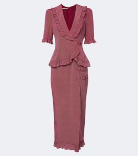 Alessandra Rich Alessandra Rich Ruffled polka-dot silk midi dress