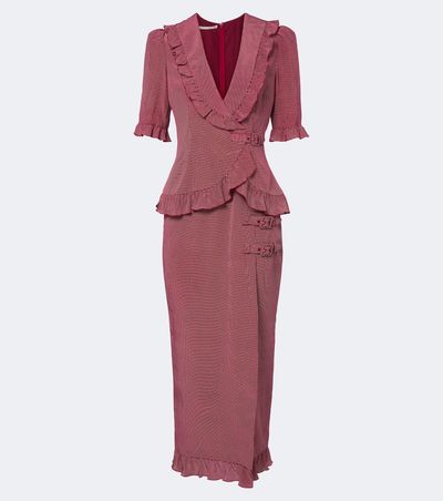 Alessandra Rich Alessandra Rich Ruffled polka-dot silk midi dress