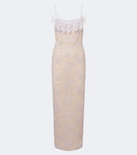 Alessandra Rich Alessandra Rich Ruffled sequined lace slip dress