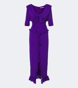 Alessandra Rich Alessandra Rich Ruffled silk crêpe de chine midi dress