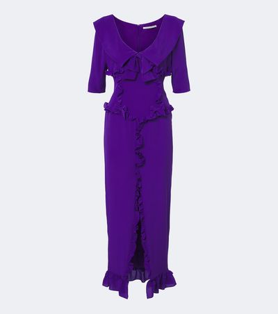 Alessandra Rich Alessandra Rich Ruffled silk crêpe de chine midi dress