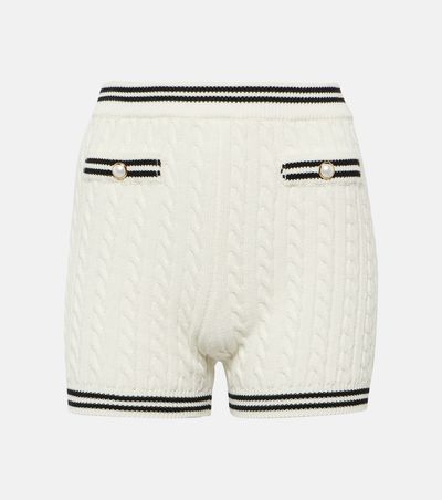 Alessandra Rich Alessandra Rich Striped cable-knit cotton shorts