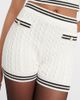 Alessandra Rich Alessandra Rich Striped cable-knit cotton shorts - 4