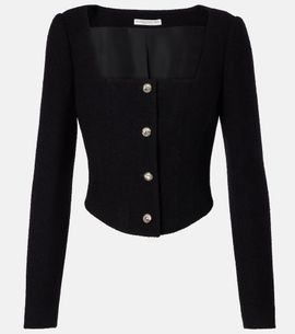 Alessandra Rich Alessandra Rich Wool-blend twill bouclÃ© jacket