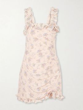ALESSANDRA RICH Floral-print silk mini dress