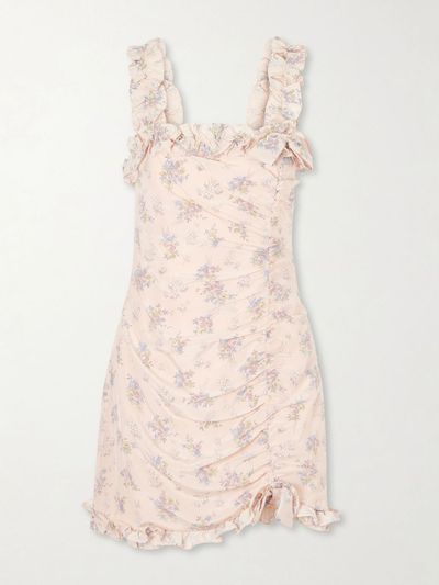Alessandra Rich Floral-Print Silk Mini Dress