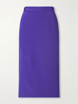 ALESSANDRA RICH Silk-crepe de chine midi skirt