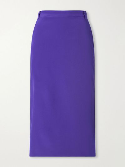 ALESSANDRA RICH Silk-crepe de chine midi skirt