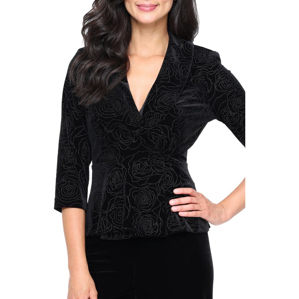 Alex Evenings Alex Evenings Beaded Velvet Wrap Front Top