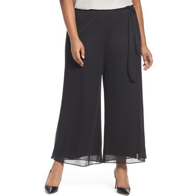Alex Evenings Alex Evenings High Rise Tie Waist Wide Leg Pants