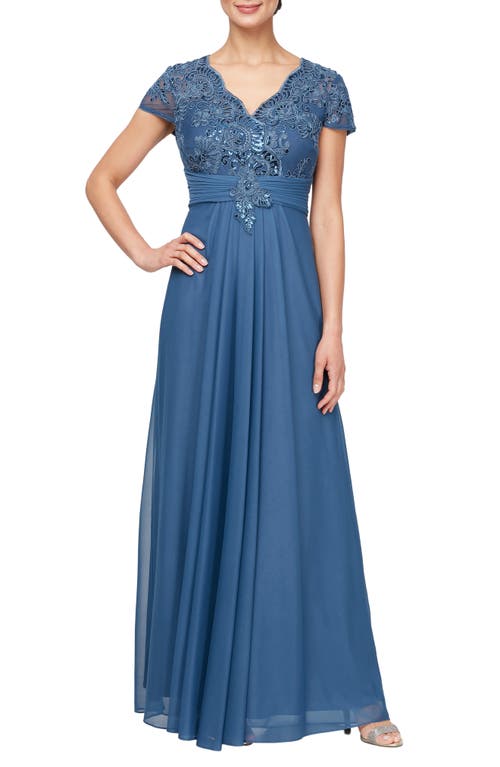 Alex Evenings Alex Evenings Lace & Sequin Chiffon Gown