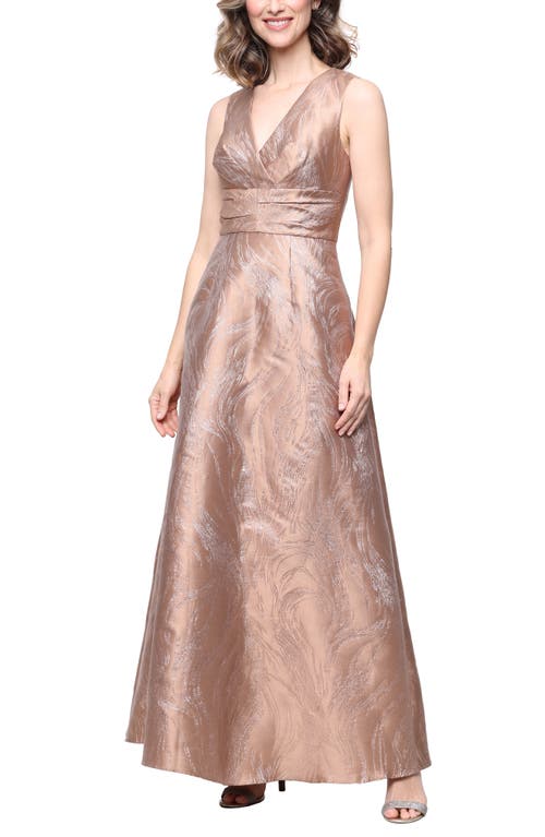 Alex Evenings Alex Evenings Metallic Sleeveless Jacquard Gown