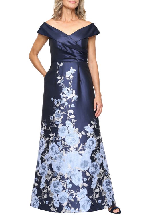 Alex Evenings Alex Evenings Print Off the Shoulder Gown