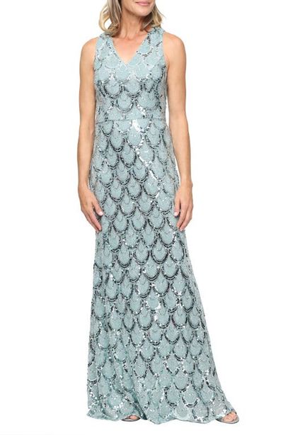 Alex Evenings Alex Evenings Sequin & Bead Scallop Gown