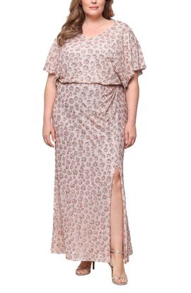 Alex Evenings Alex Evenings Sequin Embellished Flutter Sleeve Mermaid Gown