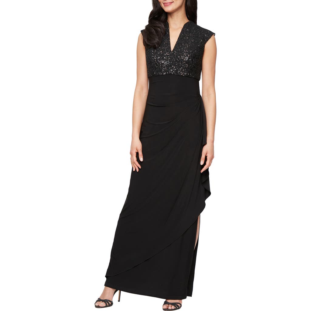 Alex Evenings Alex Evenings Sequin Empire Waist Sleeveless Gown