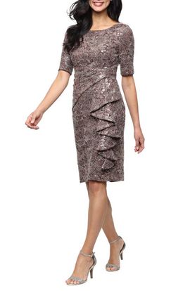 Alex Evenings Alex Evenings Sequin Lace Sheath Cocktail Dress