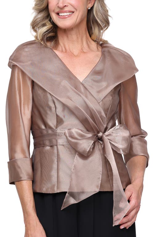 Alex Evenings Alex Evenings Shawl Collar Organza Top