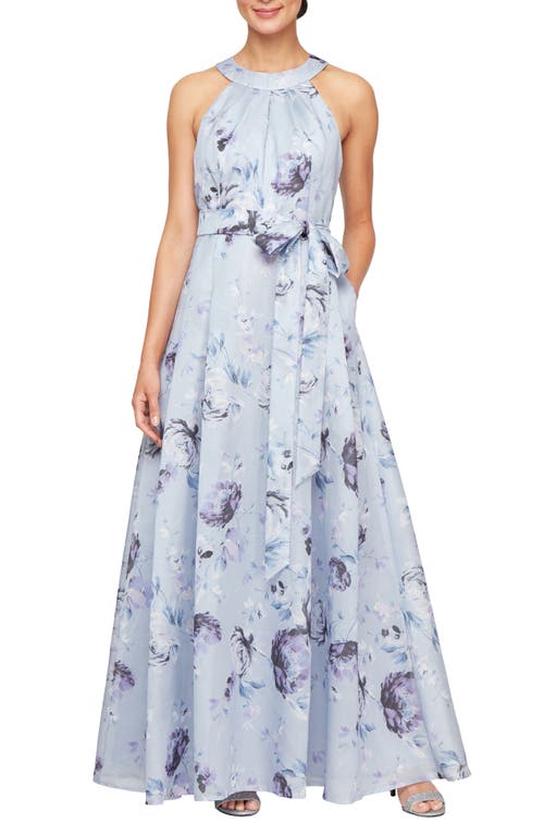 Alex Evenings Alex Evenings Shimmer Tie Belt Organza Gown