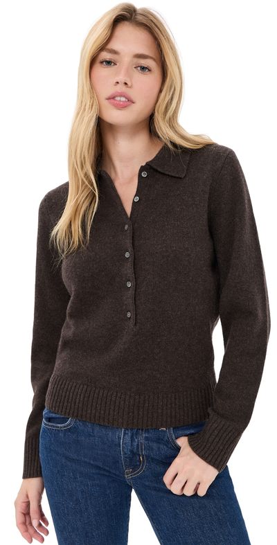 Alex Mill Alex Mill Alice Cashmere Polo Espresso