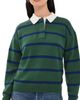 Alex Mill Alex Mill Bond St. Stripe Polo Sweater Forest Walk/Galaxy Blue - 1