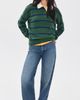 Alex Mill Alex Mill Bond St. Stripe Polo Sweater Forest Walk/Galaxy Blue - 5