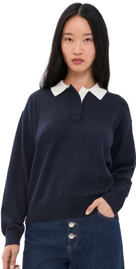 Alex Mill Alex Mill Bond Street Cashmere Polo Top Navy