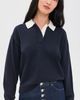 Alex Mill Alex Mill Bond Street Cashmere Polo Top Navy - 2