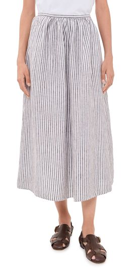 Alex Mill Alex Mill Charlie Linen Skirt Espresso/Ivory