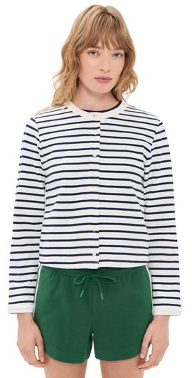 Alex Mill Alex Mill Coco Sport Cadigan In Stripe Ivory/Navy