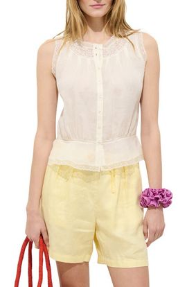 Alex Mill Alex Mill Collette Lace Trim Ruffle Sleeveless Top