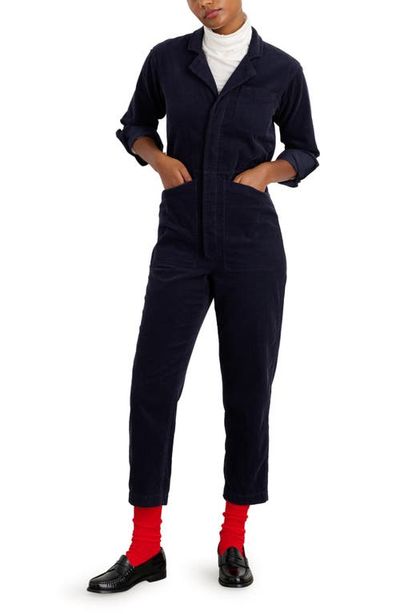 Alex Mill Alex Mill Fine Wale Long Sleeve Crop Cotton Jumpsuit