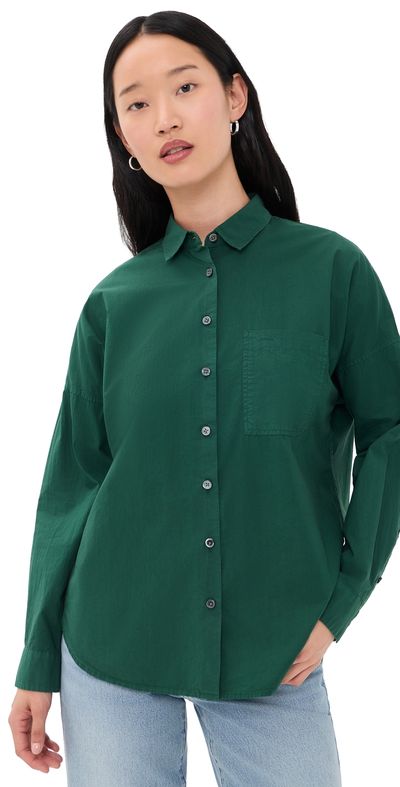 Alex Mill Alex Mill Jo Poplin Button Down Shirt Rain Forest