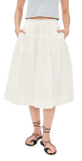 Alex Mill Alex Mill Josephine Skirt In Ramie Off White