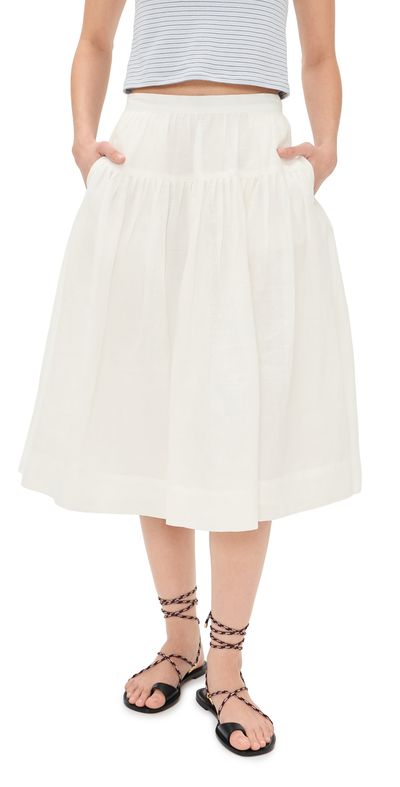 Alex Mill Alex Mill Josephine Skirt In Ramie Off White