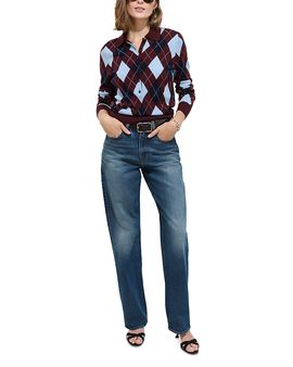 Alex Mill Alex Mill Lillian Argyle Merino Wool Polo Sweater