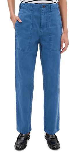 Alex Mill Alex Mill Neil Pants In Herringbone Washed Cobalt