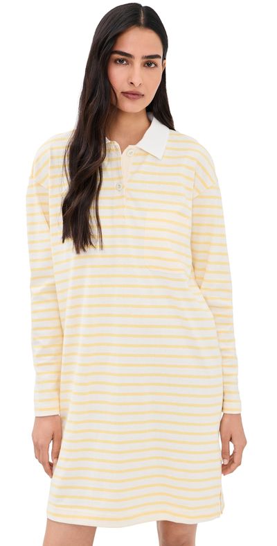 Alex Mill Alex Mill Rugby Dress In Stripe Natural/Yellow
