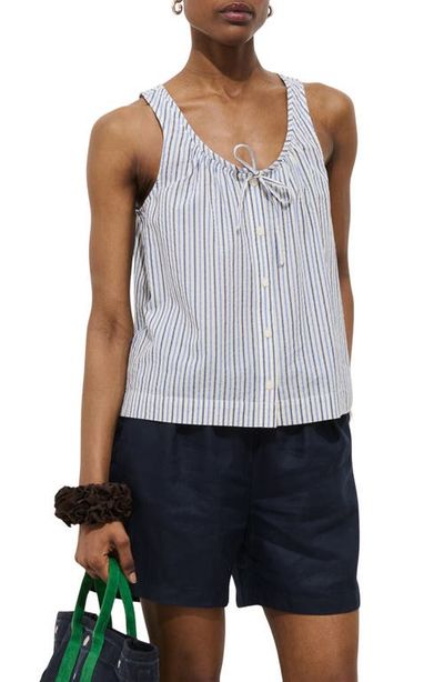 Alex Mill Alex Mill Sidney Stripe Sleeveless Linen Button-Up Top