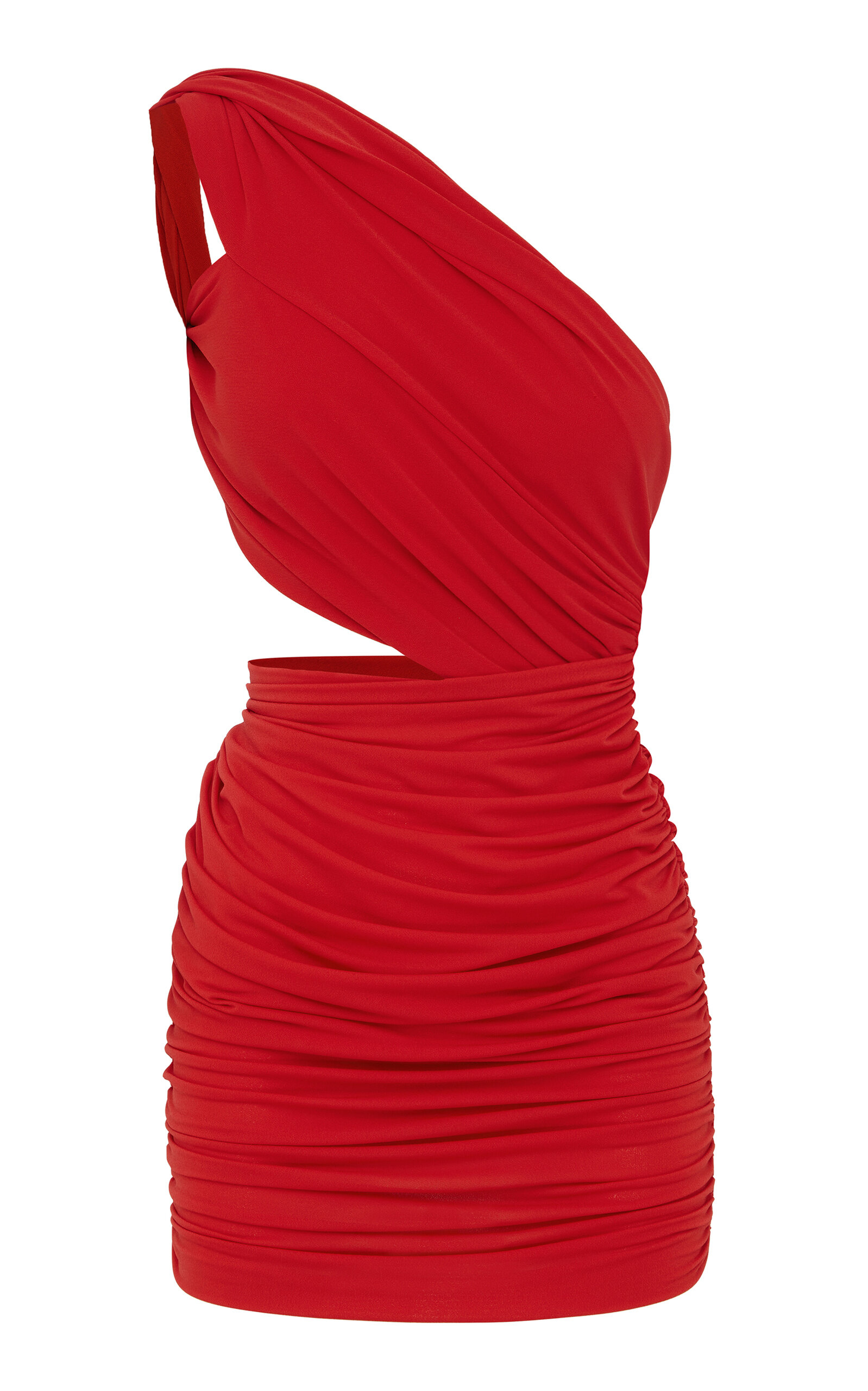 Alex Perry - Asymmetric CrepeJersey Mini Dress Red UK 8