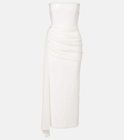 Alex Perry Alex Perry Bridal sequined strapless bustier gown