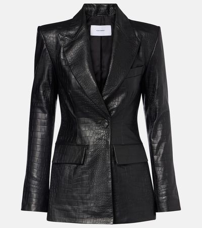 Alex Perry Alex Perry Croc-effect leather blazer