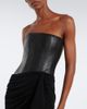 Alex Perry Alex Perry Draped leather and jersey corset gown - 3